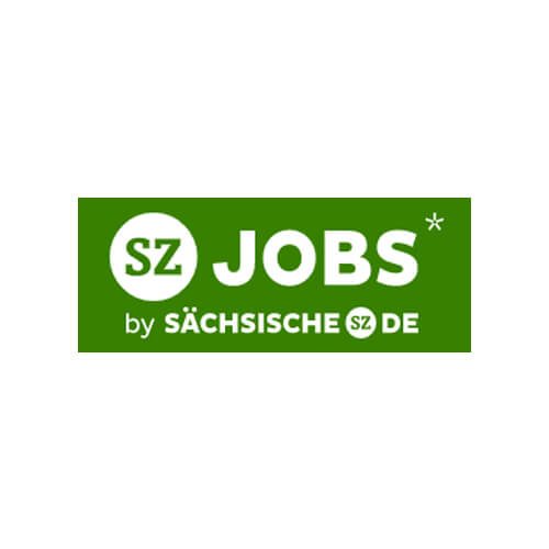 Grünes Logo mit weißer Schrift von sz-jobs.de